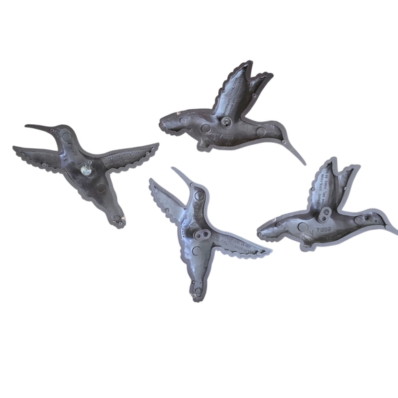 Vintage 1985 HOMCO Gold Hummingbird Wall Plaques Set of 4 - Picture 4 of 8